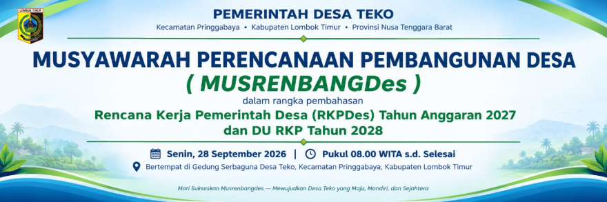 Perencanaan Pembangunan Desa (MUSRENBANGDes) Pembahasan Rencana Kerja Pemerintah Desa (RKPDes) Tahun Anggaran 2027 dan DU RKPDes Tahun 2028